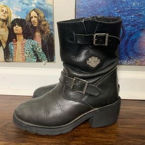 Leather Harley Davidson Moto Boots